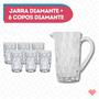 Imagem de Kit 6 Copos Diamante 370ML E 1 Jarra Vidro Grosso 1 L Resistente 