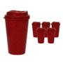 Imagem de Kit 6 Copos Mug Fibra Madeira Greencolors Vermelho 320Ml