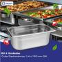 Imagem de Kit 6 Cubas Gastronômicas Inox para Buffet GN 1/4X100MM  Sebem