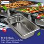 Imagem de Kit 6 Cubas Gastronômicas Inox para Buffet GN 1/4X65MM  Sebem