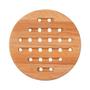 Imagem de Kit 6 descanso redondo pequeno de panela quente travessa suporte bambu protetor bancada mesa cozinha