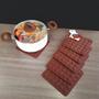Imagem de Kit 6 Descansos de Panela Silicone Apoio Quadrado Chocolate