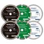 Imagem de Kit 6 Disco Diamantado Porcelanato, Turbo e Segmentado 4.3/8 Pol (110mm) Menegotti