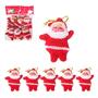 Imagem de Kit 6 Enfeites Papai Noel Veludo Vermelho Natalino 5 cm - FMSP