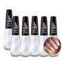Imagem de Kit 6 Esmalte para Unhas Floco de Neve Branco com Glitter Brilho Guga 608 8ml