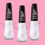 Imagem de Kit 6 Esmalte para Unhas Floco de Neve Branco com Glitter Brilho Guga 608 8ml