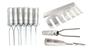 Imagem de kit 6 Espetos de churrasco Em Inox Simples E Duplo 44cm com Porta Espeto