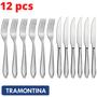 Imagem de Kit 6 facas + 6 garfos churrasco Tramontina laguna inox original