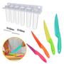 Imagem de Kit 6 Facas Coloridas + Porta Tempero e Condimento de Parede Com 6 Frascos de 25 ml Multiuso