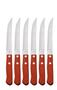 Imagem de Kit 6 facas de mesa aço inox cabo de madeira wooden fratelli