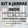 Imagem de Kit 6 Jarras Inox Com Tampa Para Suco E Água ul