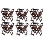 Kit 6 Jogos de Mesa Bistrô de Madeira com 4 Cadeiras Dobravel Ideal para Bar e Restaurante Imbuia - Móveis Guará Imagem de Kit 6 Jogos de Mesa Bistrô de Madeira com 4 Cadeiras Dobravel Ideal para Bar e Restaurante Imbuia