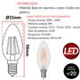 Imagem de Kit 6 Lampada Led Vela Matte Filamento 4w Branco Neutro 4000k E14