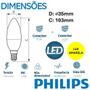 Imagem de Kit 6 Lampada Vela 3.5w Philips Quente 2700K E14 Adaptador E27