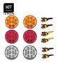 Imagem de KIT 6 Lanterna Ônibus Caminhão Carreta Bugue Traseira LED 12 volts Ø 9.60cm com Conector