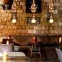 Imagem de Kit 6 Luminária Pendente Design Rustico Retrô Corda Sisal