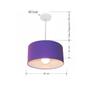 Imagem de Kit/6 Lustre Pendente Cilíndrico Md-4031 Cúpula em Tecido 40x21cm Roxo - Bivolt