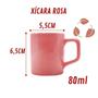 Imagem de kit 6 Mini Canecas Chá 80mL Xícaras Rosa Café Expresso