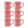 Imagem de kit 6 Mini Canecas Chá 80mL Xícaras Rosa Café Expresso