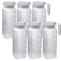 Imagem de Kit 6 Mini Jarra Vidro Grosso Com Tampa Água Suco Refresco 600ml