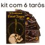 Imagem de Kit 6 O Tradicional Baralho Tarot Negro 78 Cartas Plast.