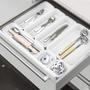 Imagem de Kit 6 Organizador Multiuso Modular De Plástico Branco Quadrado 14,5 x 14,5 x 5 cm