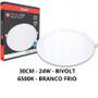 Imagem de kit 6 Painéis Plafon Led Redondo de Embutir 24W  30cm Luz Branca 6500K Bivolt