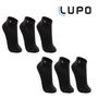 Imagem de Kit 6 Pares De Meias Pretas Masculinas Cano Curto Lupo