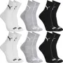 Imagem de Kit 6 Pares Meias Puma Cano Médio Alto Algodão Meia Adulto Masculino Feminino Academia Original