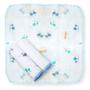 Imagem de Kit 6 pçs Pano de Boca Bebe Toalhinha Soft Fraldinha Babete 100 Algodão Menino 40x40cm Azul Karinho Cha de Bebe Cha Fralda Enxoval Saida de Maternida