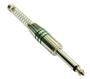 Imagem de Kit 6 pçs - plug p10 mono - prata e verde - com mola