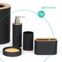 Imagem de Kit 6 Peças Acessórios de Banheiro de Bambu