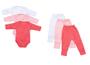 Imagem de Kit 6 Peças Body Bebê e Calça Mijão Manga Longa DCP Kids Liso Algodão Feminino