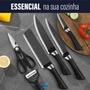 Imagem de Kit 6 Peças Facas Cozinha E Churrasco Antiaderente Corte Rápido Linha Premium