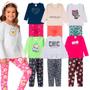 Imagem de Kit 6 Peças Inverno  3 Blusas + 3 Legging Menina Conjunto Infantis  Modelo 2025