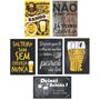 Imagem de Kit 6 Placas Decorativas Bebidas Frases Cerveja