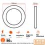 Imagem de Kit 6 Plafon Redondo Sobrepor 12w Preto Branco Frio 6500K