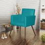 Imagem de Kit 6 Poltrona Cadeira para Sala Escritorio Nina Azul Turquesa