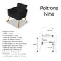 Imagem de Kit 6 Poltrona para Sala Nina Platinum Decor Preta