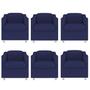 Imagem de Kit 6 Poltronas Decorativa Bia Suede Azul Marinho - TWdecora