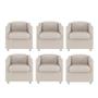 Imagem de Kit 6 Poltronas Decorativa Bia Suede Bege - TWdecora