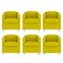 Imagem de Kit 6 Poltronas Decorativa Tilla Suede Amarelo - TWdecora