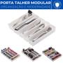 Imagem de Kit 6 Porta Talheres Organizador De Gaveta Modular Com 5 pçs