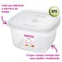 Imagem de Kit 6 Pote 3700Ml Quadrado Plástico Vai Freezer Microondas