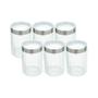 Imagem de Kit 6 Pote de Vidro Porta Mantimentos Vidro com Tampa Inox para Grãos Cereais 1200ml 18cm Lyor
