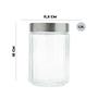 Imagem de Kit 6 Pote de Vidro Porta Mantimentos Vidro com Tampa Inox para Grãos Cereais 1200ml 18cm Lyor