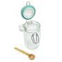 Imagem de Kit 6 Pote Hermético De Vidro Com Trava e Colher de Bambu Redondo 280ml