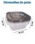 Imagem de Kit 6 Pote Transparente Com Tampa Branca 600ml Com Válvula Para Microondas Freezer LigBrin