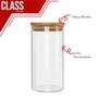 Imagem de Kit 6 Potes Borossilicato Hermético Tampa Bambu 800ml Class