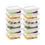 Imagem de Kit 6 Potes de Vidro Hermetico Retangular 1040 ML